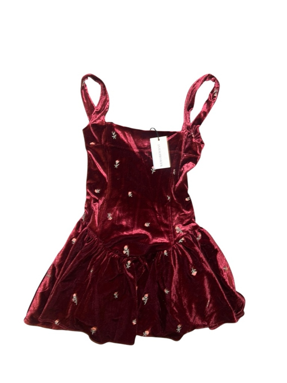 WEWOREWHAT Velvet Rose Corset Peplum Mini Dress size 10 NWT - Picture 2 of 5